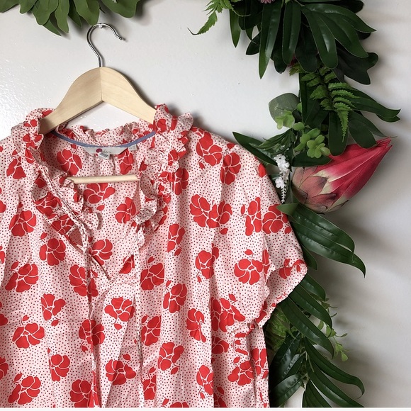 boden ruffle floral white top plus size 16 - Picture 5 of 5